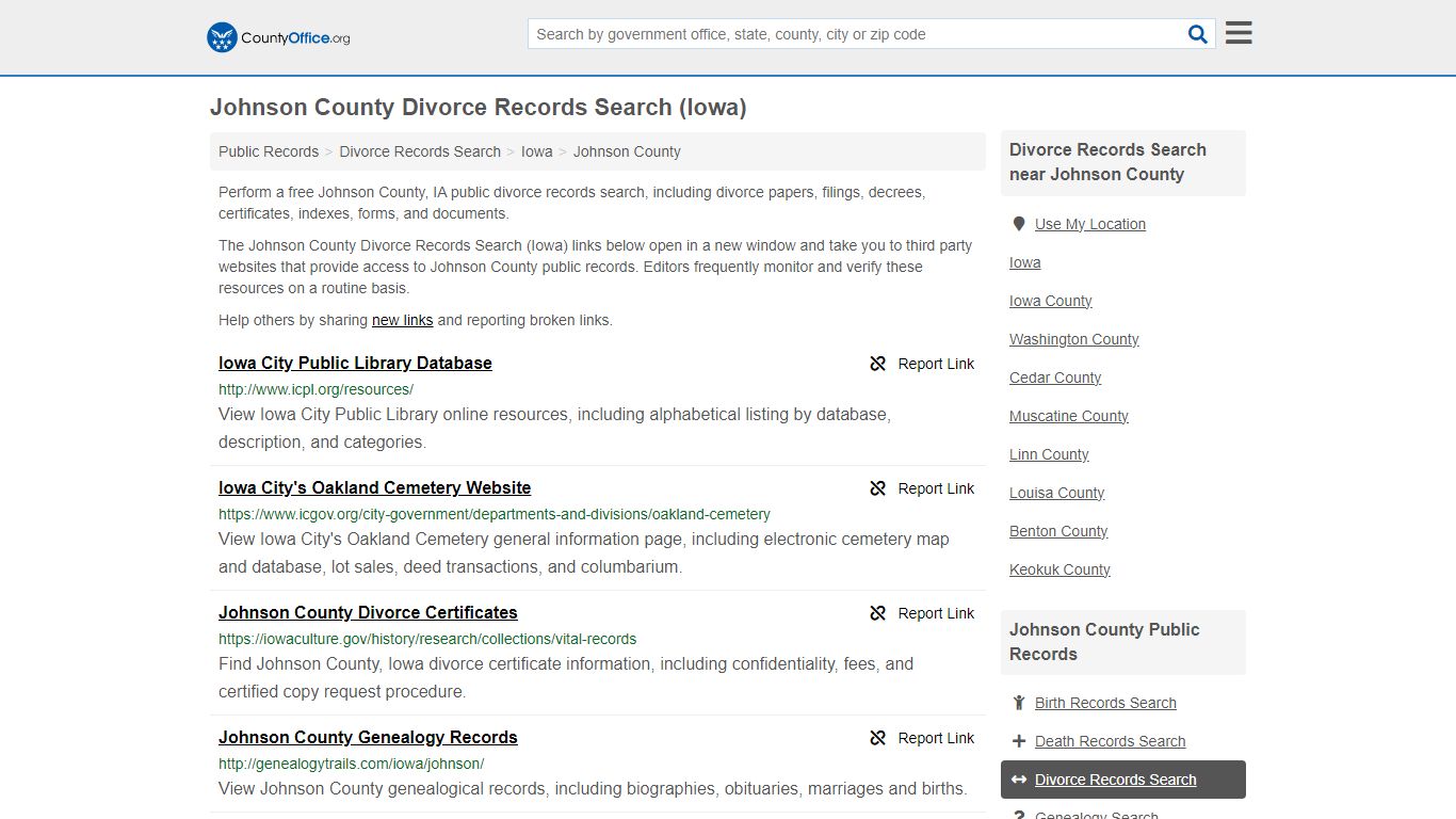 Divorce Records Search - Johnson County, IA (Divorce Certificates ...
